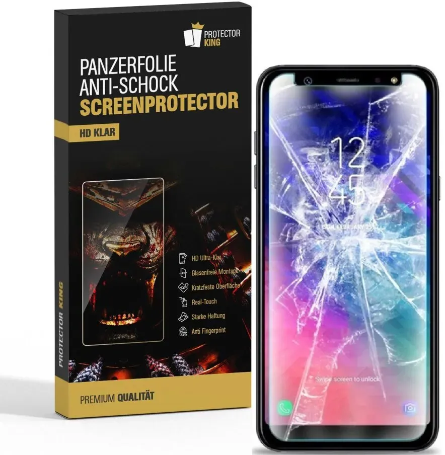 4x 9H Nano-Glass für Samsung Galaxy A6 3D KLAR Anti-Shock Anti-Bruch Anti-Stoß Anti-Schmutz Panzernanoglas Displayschutz Schutzfolie Panzerfolie Panzerglas Screen-Protector