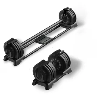 NEOLYMP 2 in 1 Hantel Set Verstellbare Langhantel 2-40 kg schwarz