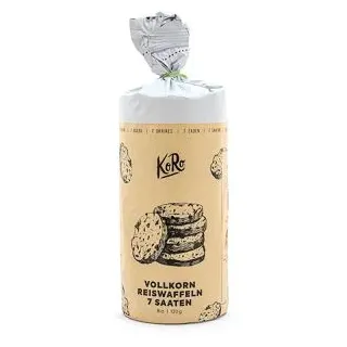 KoRo Reiswaffeln Vollkorn, BIO, gepuffter Reis mit 7 Saaten, 120 g
