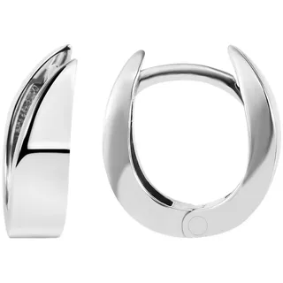 AKZENT Ohrring-Set Allya 925/- Echt Silber Klapp-Creolen "Allya" mit Zirkoniabesatz, (Paar), Damen Ohrring silberfarben