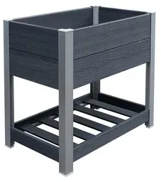Mr. GARDENER Hochbeet, auf Beinen, BxTxH: 78,5 x 46 x 74 cm, WPC/Aluminium, anthrazit/blank - grau