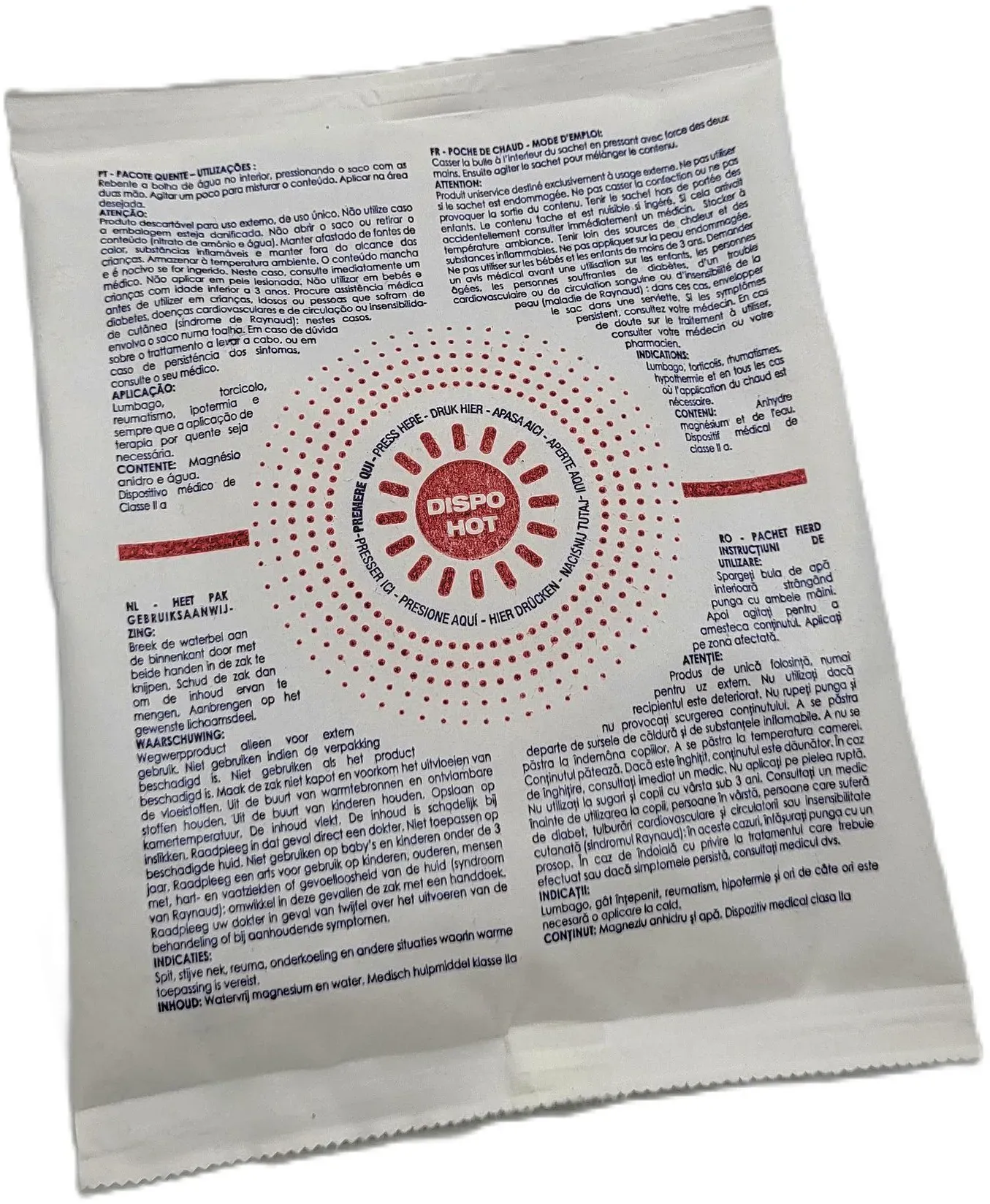 Sofort-Wärmekompresse zum Einmalgebrauch 14 x 18 cm