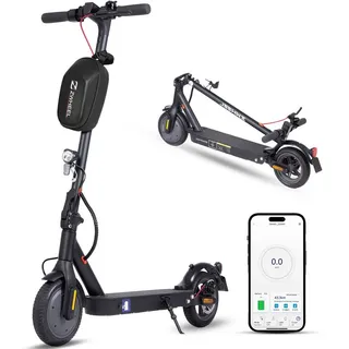 ZWheel E-Scooter mit Straßenzulassung ABE, 8,5 Zoll Elektroroller, 30km Reichweite, 350,00 W, (mit Schutzblechen), 20km/h, klappbar, duales Bremssystem, LED-Display, Belastung bis 120kg schwarz