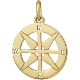 Orolino Kettenanhänger "Gold 375 mit Kompass-Motiv", gelb, Schmuckanhänger, Damen, one-size, Gold, 0,6 g, Kettenanhänger