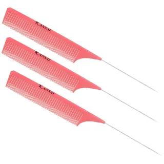Kansai Premium Feinst-Strähnenkamm 3er Set: Haarkamm aus Kunststoff für Frauen - Ideal für Friseure und Haarpflege-Enthusiasten