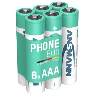 Ansmann Akku AAA Micro 800 mAh 1,2V NiMH - 6 Stück, wiederaufladbar mit maxE