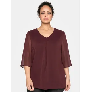 sheego Klassische Bluse Tunika rot 54