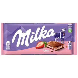 MILKA Erdbeer Schokolade 100,0 g, 1 St.
