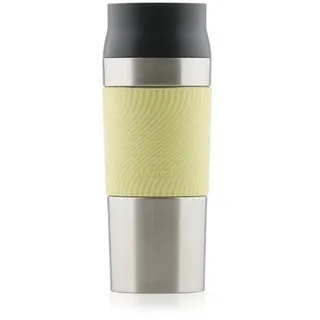 Blumtal Thermobecher 350 ml - Kaffeebecher to go aus Edelstahl - auslaufsicherer Isolierbecher kalt/heiß - Mug mit 360° Trinköffnung - Thermosbecher mit Quick-Press-Verschluss - Thermo Cup - Hellgelb
