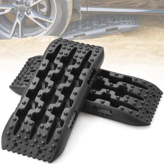 Vevor Traktionsbretter Traktionsmatte 10 t, Traktionsband für Geländefahrzeuge/Autos/SUVs/Wohnwagen, ein Paar Reifen-Traktionsmatten auf Schnee, Sand, Aufbewahrungstasche, kurz, schwarz
