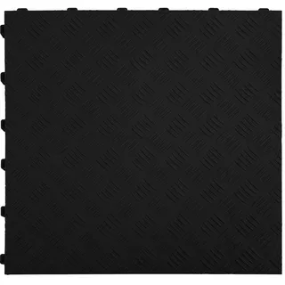 RAMROXX Riffelblech Performance Bodenfliese Garagenboden Floor Schwarz 40x40cm