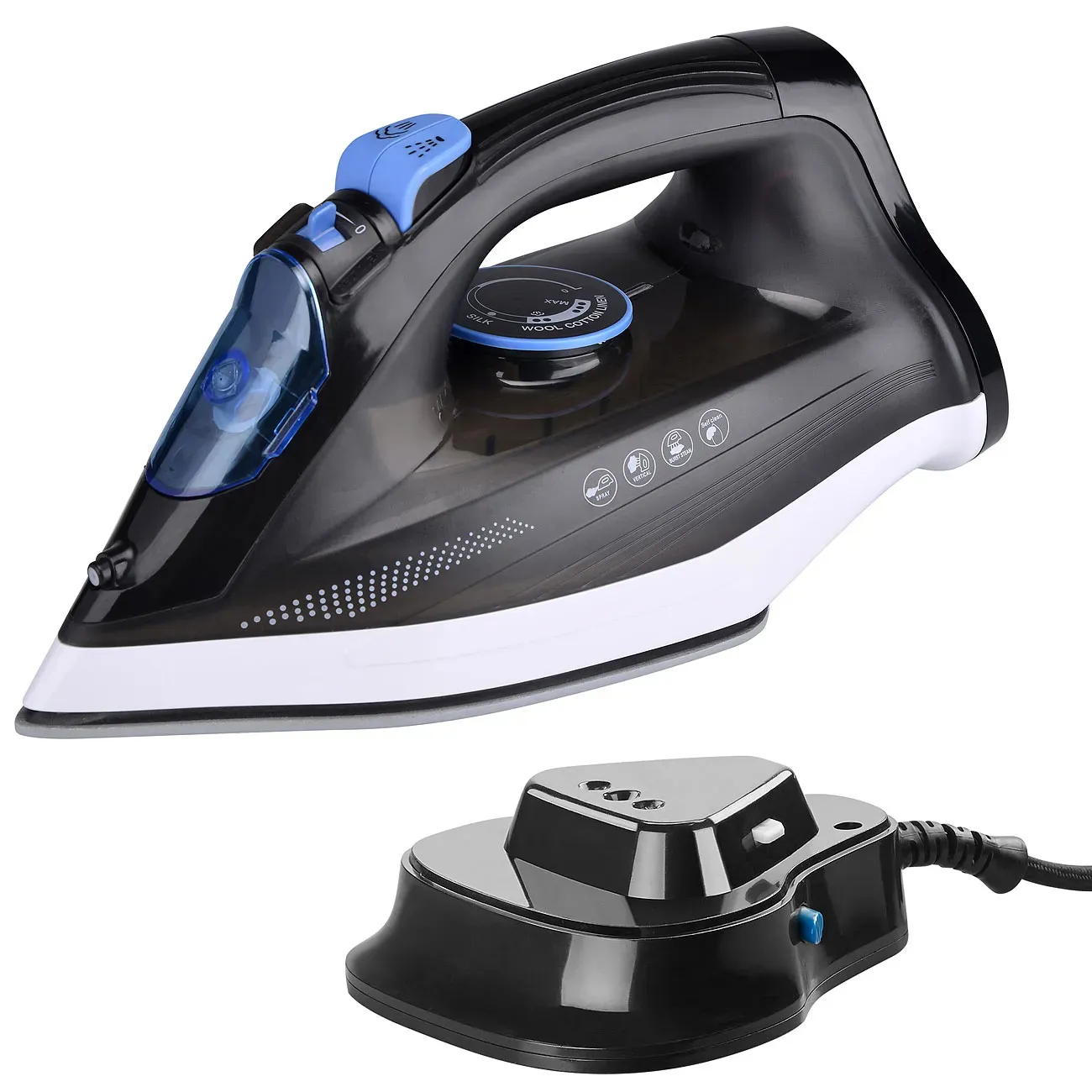 Kabelloses 2in1-Dampfbügeleisen mit Basisstation, 2.200 Watt, 230 Volt