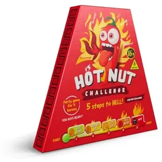 HeartGlobal HOT-NUT Challenge – 24 g | Extrem scharfes Party-Spiel mit 5 Levels | Lustige Aufgaben & Sticker | Perfekt für Freunde, Partys & Challenges | Schärfe-Herausforderung für 2–4 Spieler