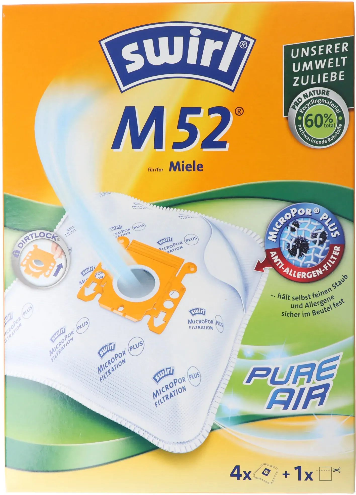 Swirl Staubsaugerbeutel M52 MicroPor Plus für Miele Staubsauger