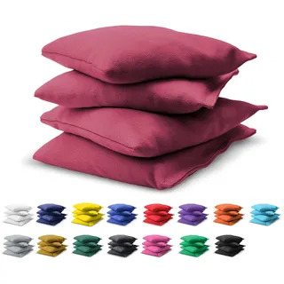 GoSports Cornhole-Wurfsäckchen, Set mit 4 Stück, Design gemäß Regelvorgaben, für jedes Wetter geeignet, Burgunderrot