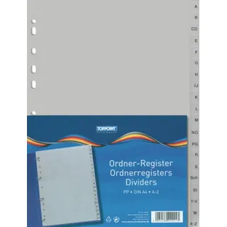 Stylex Ordner Register DIN A4, aus PP grau
