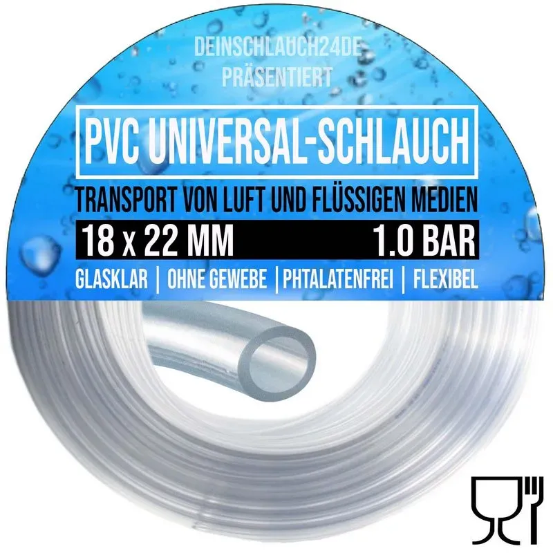 18 x 22 mm PVC Luft Filter Wasser Universal Labor Aquarium Terrarium Schlauch kl...