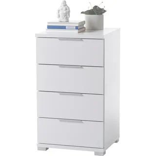 SchlafKONTOR Nachtkommode 4 Schubkästen weiß