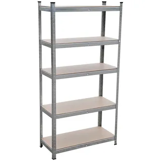 Expo Börse Schwerlastregal Silber, Metall, Holzwerkstoff, 75x172x30 cm, Freizeit, Heimwerken, Werkstatt