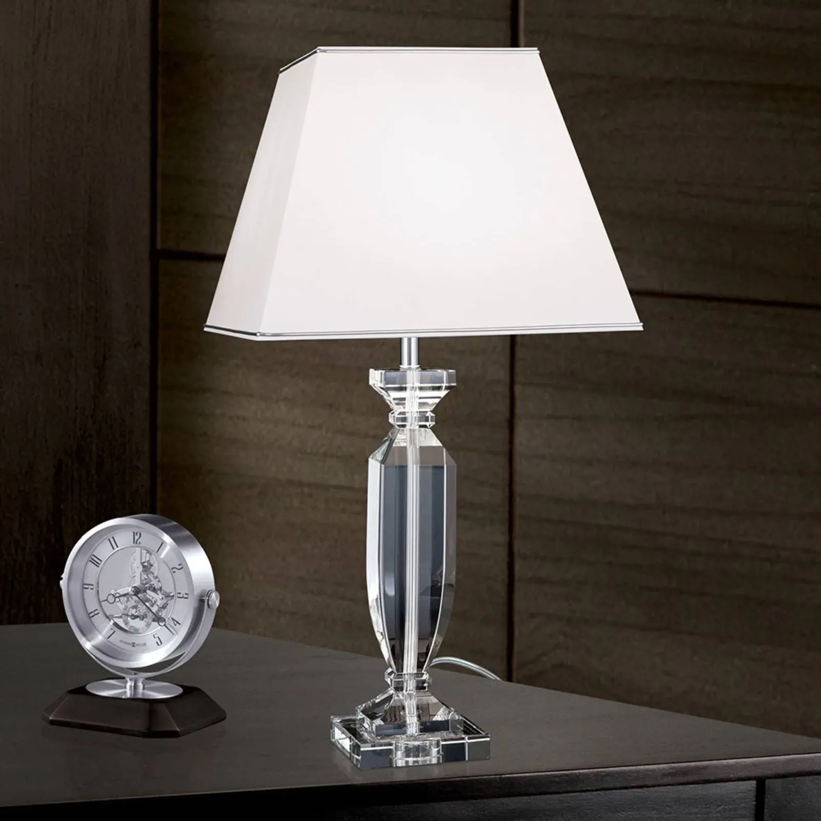 ORION Tischlampe Pokal, weiß / opal, für Wohn- / Esszimmer, Kristall, Tischlampe - 36 cm - 36 cm - 70 cm