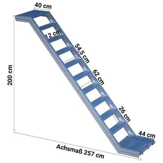 Alu-Treppe mit Podest Rux Frame- / Ringscaff 0,73 m