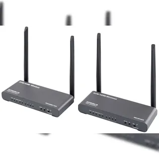 SpeaKa Professional SP-HDE-620 HDMI-Funkübertragung (Set) 100 m 5 GHz 3840 x 2160 Pixel KVM-Funktion (Tastatur, Bildschirm, Maus), mit Loop-Funktion