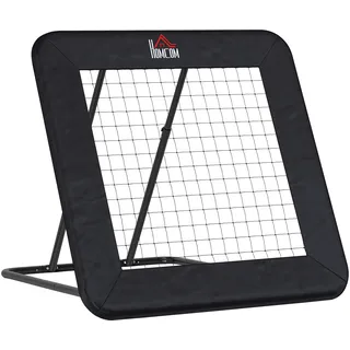 Rebounder Für Fußball. 128 X 118 Cm Prellwand Mit Schutzkante Heringen. Verstellbar In 5 Stufen. Tragbares Rebound. Fußballtor Für Jugendliche. Rückprallwand Für Fußball Training. Schwarz