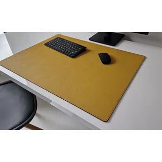 Profi Mats Schreibtischunterlage Sanftlux Kunst Leder 12 Farben un 3 Gr. gelb 90 cm