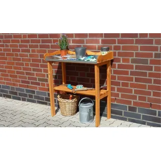 Garten Arbeitstisch Wedel Honigbraun 100 x 60 x 48 cm - aus Kiefer - Gärtnertisch für Garten - Pflanztisch mit Arbeitsfläche - Pflanzbank für Balkon