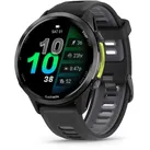 Garmin Forerunner 970 - 47 mm Schwarz/Carbongrau Titan DLC mit Silikon-Wechselarmband 22 mm Schwarz/Transparent Steinweiss - Einzelgerät