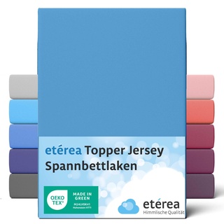 etérea Himmlische Qualität Spannbettlaken Jersey 180 x 200 - 200 x 200 cm Blau