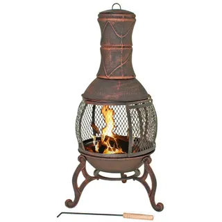 Garden Pleasure Terrassenofen Gartenofen Ofen Kamin Holzkohlegrill Grill Feuerstelle Feuerkorb