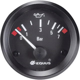 EQUUS 842095 Kfz Einbauinstrument Öldruckanzeige Messbereich 0 - 7 bar Standart Gelb, Rot, Grün 52