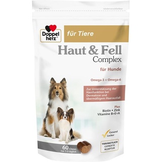 Queisser Doppelherz für Tiere Haut&Fell Compl.Chews f.Hunde 60 St