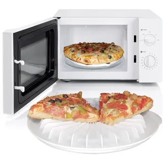 Kitchen Discovery Mikrowellen-Pizza-Aufwärmer, wiederverwendbarer Teller für Speck, Snacks in der Mikrowelle – sichere, BPA-freie runde Pizzablech zum Kochen, Aufwärmen