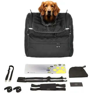 DEEMEED Hundetasche Motorrad L - Motorrad Hundetransportbox für Hunde 11-20kg - Universalbefestigung für Sissybar & Gepäckträger - Robustes Cordura, Belüftung & Regenschutz für Motorradreisen