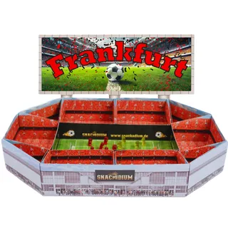 Fußball Snackstadion -Teamfarbe und Verein wählbar - Fussball Stadion zum befüllen passend für deinen Spieltag/Party und Event. Lebensmittelecht und wiederverwendbar (Frankfurt)