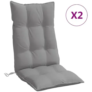 vidaXL Hochlehner-Auflagen 2 Stk. Grau Oxford-Gewebe