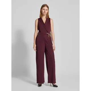 Jumpsuit mit Taillengürtel Modell 'NIKELLE', Dunkelrot, 44