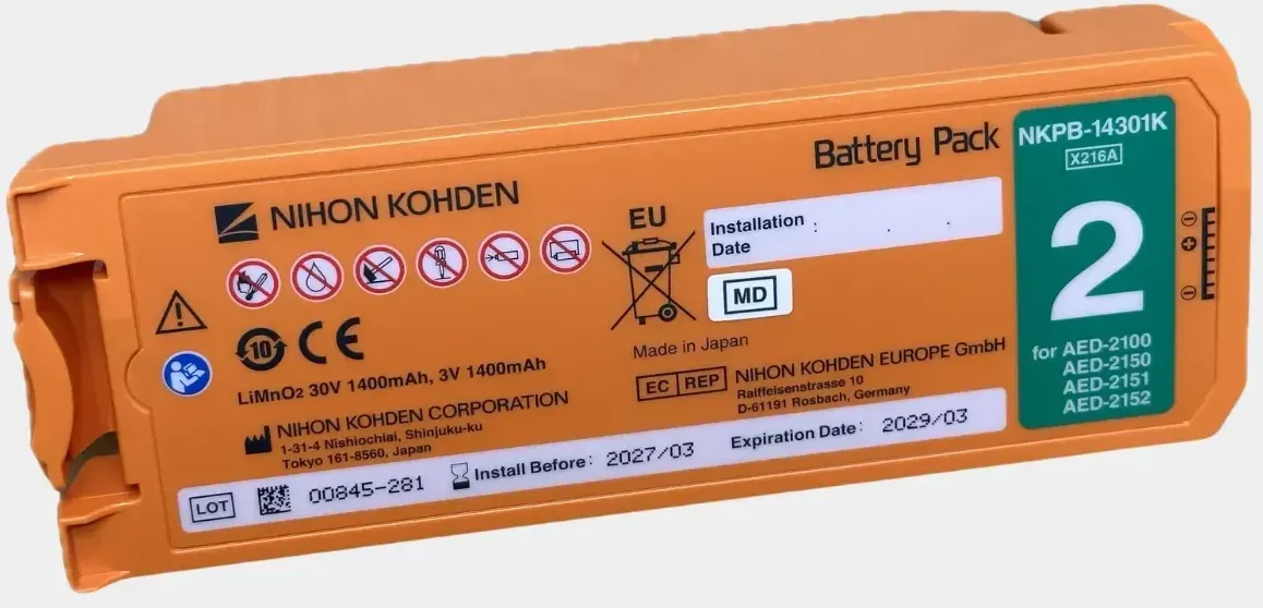 Nihon Kohden 2 Jahres-Batterie für AED-21XX ab Seriennummer 5001