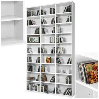 tectake CD-Regal CD DVD Regal, Set 1-tlg., in Holzoptik weiß