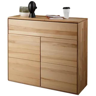 Lomadox Kommode KALAMARIA-69, Massivholz Sideboard Anrichte Wohnzimmer Schrank modern in Buche braun