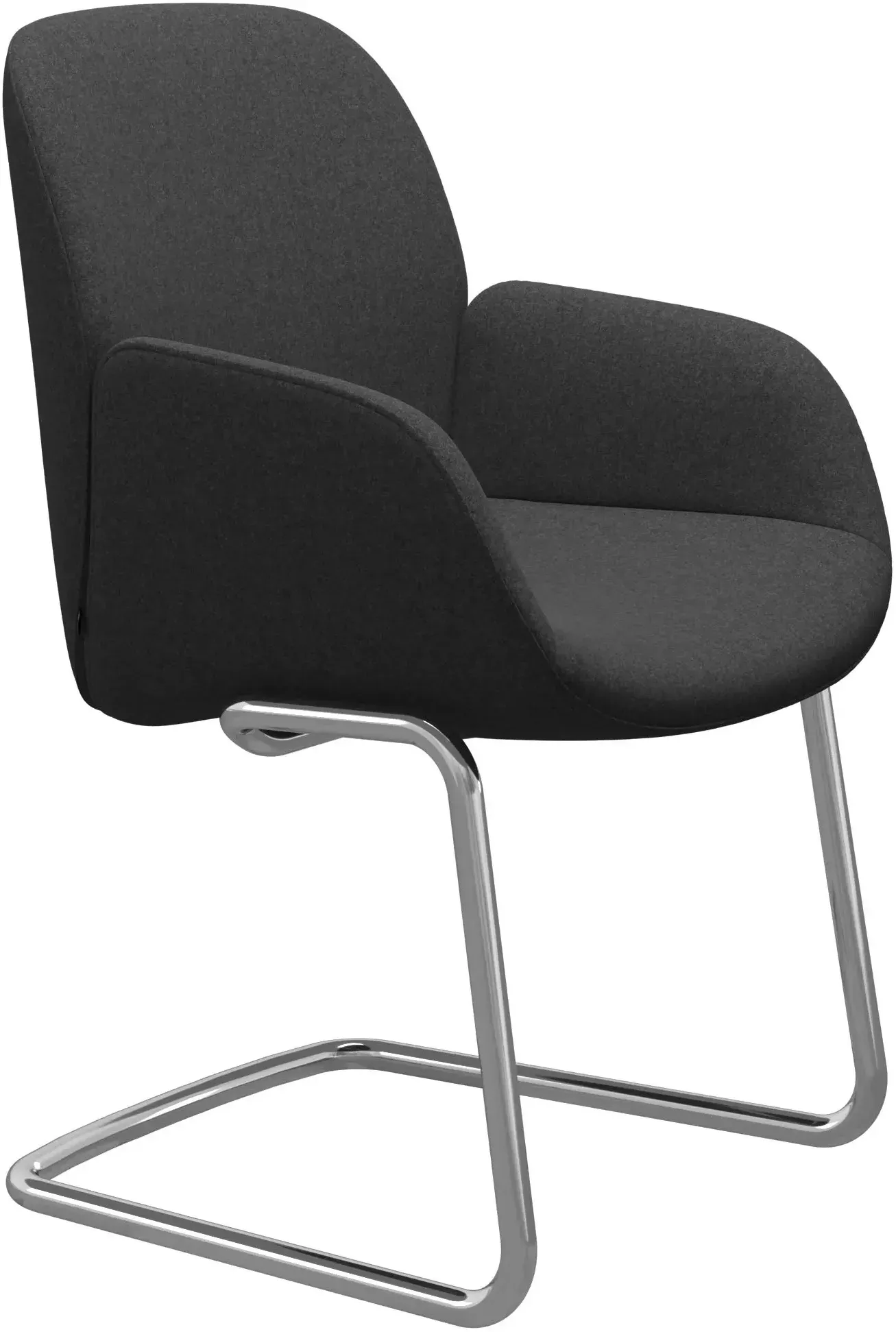 Stressless Stuhl Bay | Freischwinger D400 Calido Dark Grey Mit Armlehnen Poliertes Aluminium