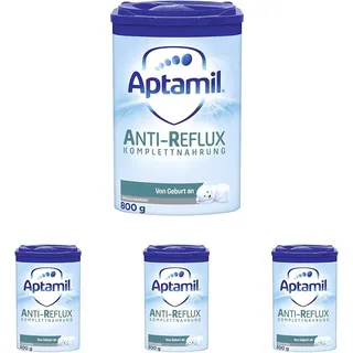 Aptamil Anti-Reflux - Komplettnahrung von Geburt an, Zum Diät Management, Bei Spucken & Aufstoßen, Babynahrung, Milchpulver, 1x 800 g (Packung mit 4)
