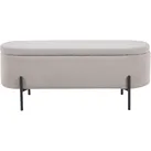 Hockerbank SALESFEVER "Hockerbank im stilvollen Look", grau (taupe, schwarz), B:110cm H:44cm T:40cm, Bouclé Stoff (100% Polyester), Metall, Hocker, aufklappbar, mit Stauraumfunktion