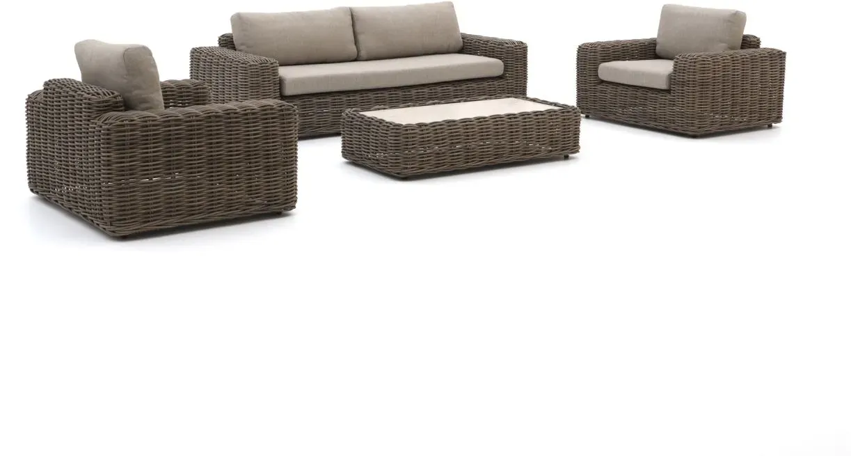 Intenso Segrino Sessel-Sofa Lounge-Set 4-teilig