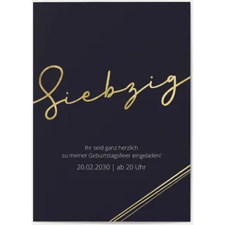 70. Geburtstag Einladungskarten Gelb online gestalten und bestellen - Goldene Siebzig | Wunderkarten.de