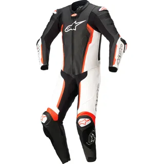 Alpinestars Missile V2 1-Teiler Motorrad Lederkombi, 1tlg. - Schwarz/Weiß/Neon-Rot - 56