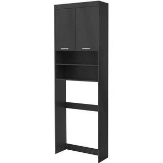 ML-Design ECD Germany Waschmaschinenschrank 187,5x63 cm Dunkelgrau Hochschrank Badregal Überbau Waschmaschine Trockner