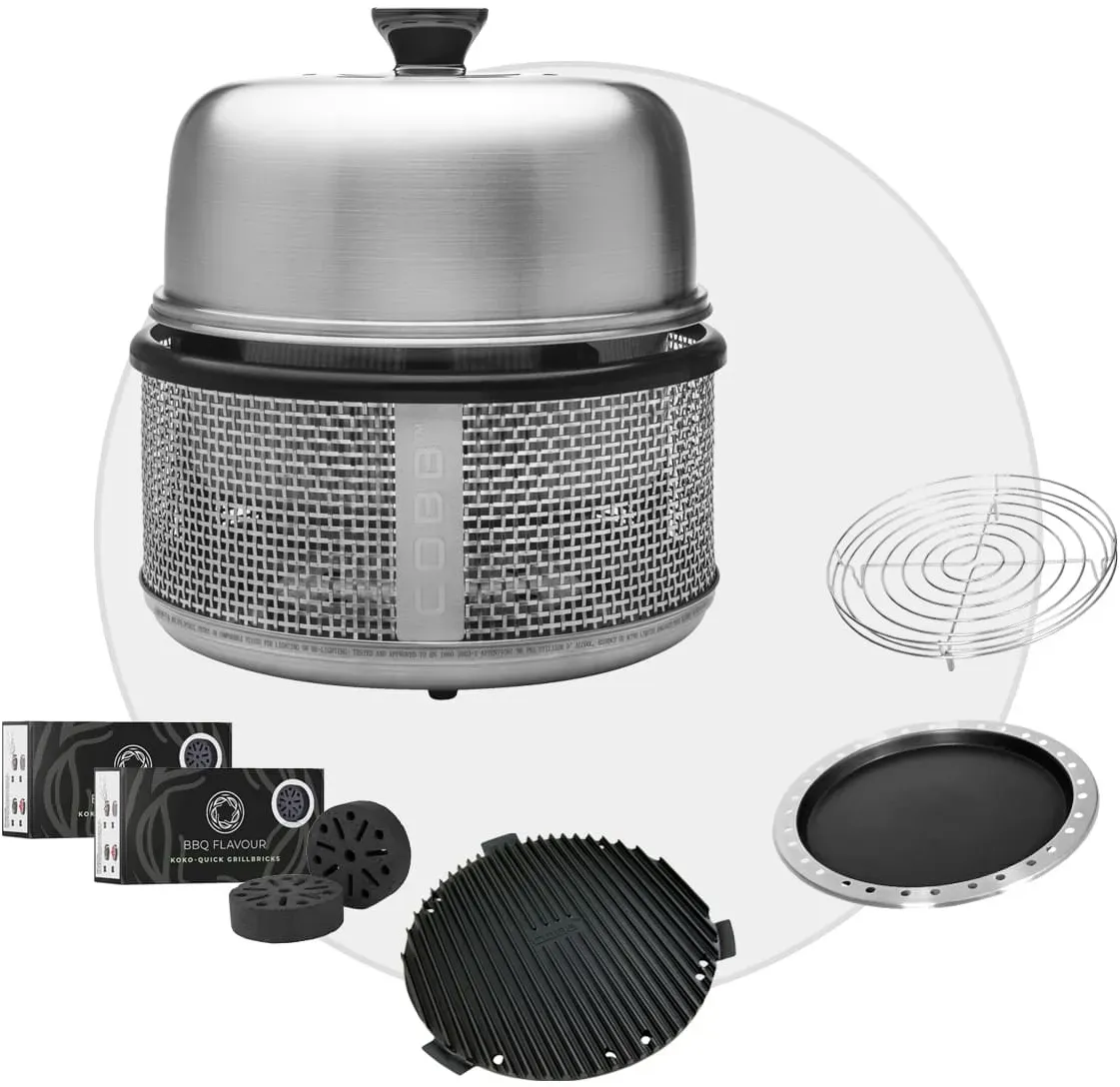 COBB Premier AIR DELUXE Grill inkl. Air Deckel & Griddle & Bratenrost & Pfanne &...